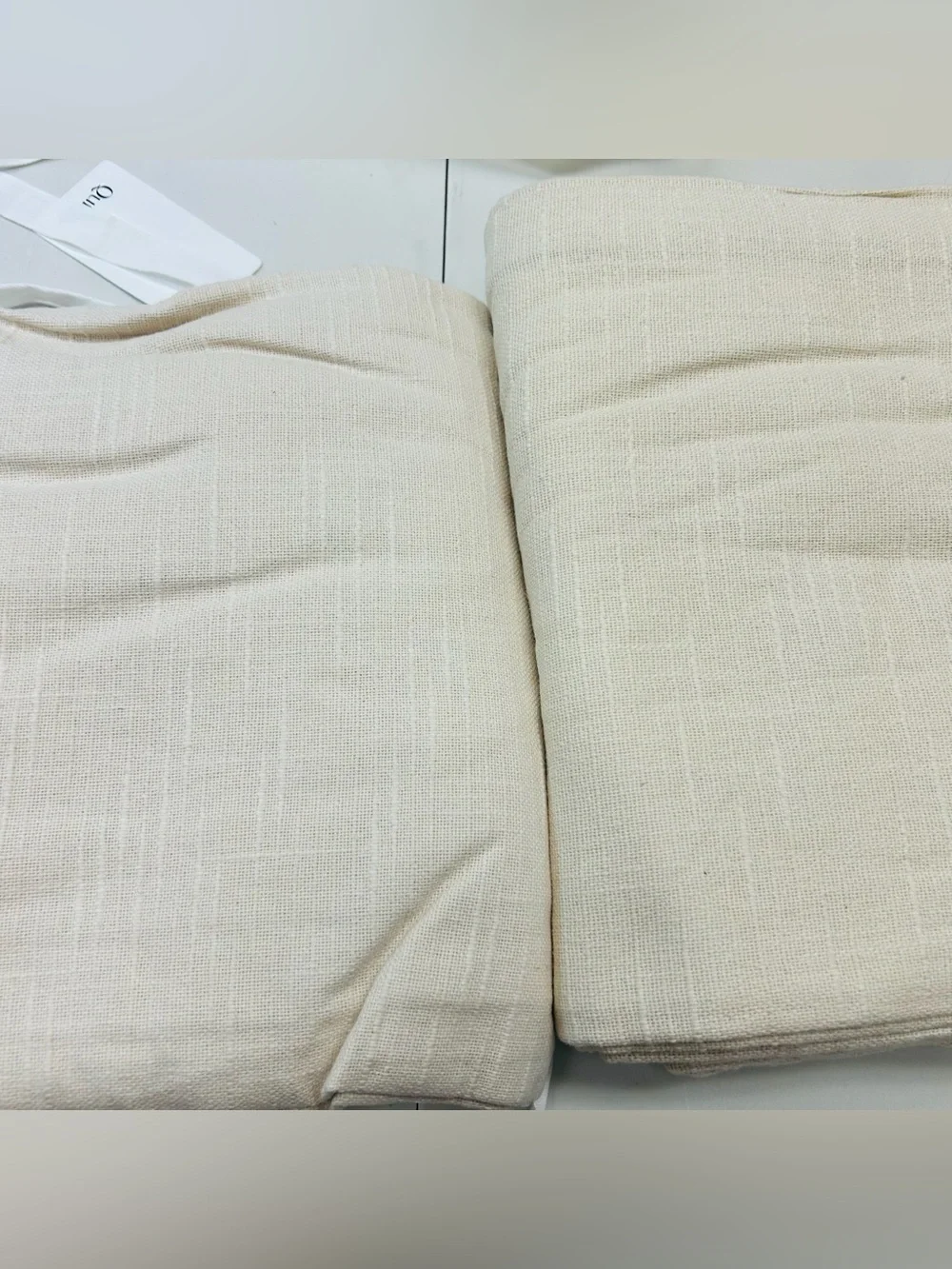 NWT QUINCE Set Of 2 48x84 Cotton Slub Curtains Natural 0120